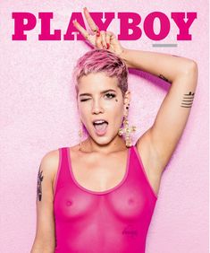 Голая грудь Холзи в прозрачном наряде для журнала Playboy фото #1