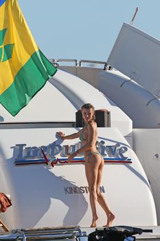 Джоанна Крупа загорает топлесс на яхте фото #35