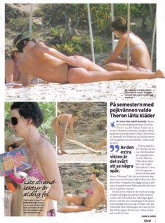 Шарлиз Терон топлесс на пляже в Бразилии фото #7