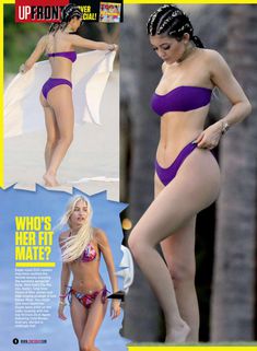 Аппетитная Кайли Дженнер в ярком бикини на страницах журнала ZOO фото #6