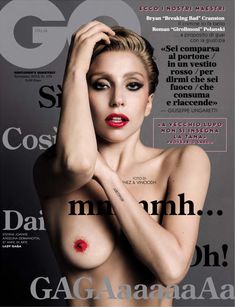Леди Гага с голой сиськой на обложке журнала GQ фото #1