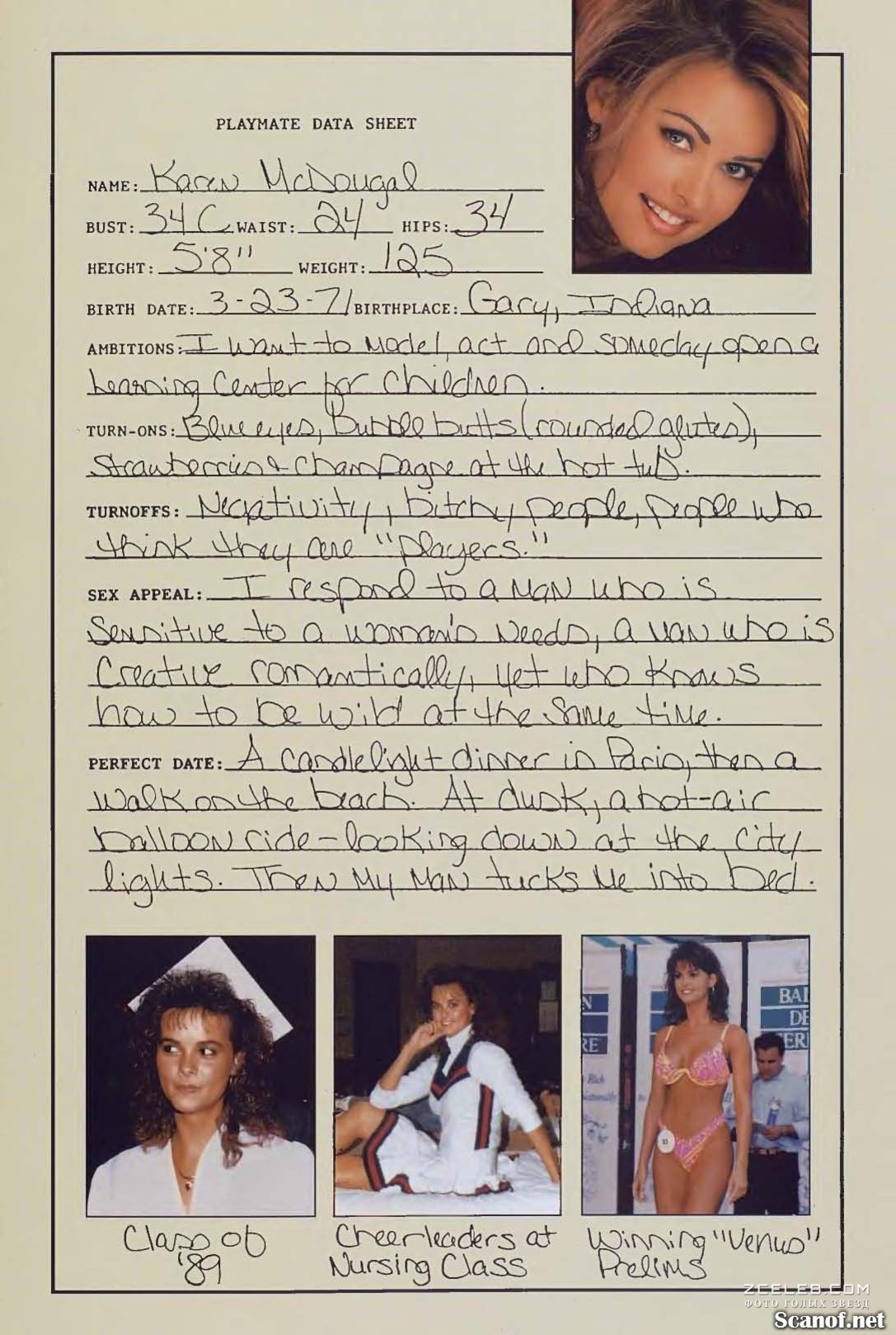 Карен МакДугал обнажилась  в журнале Playboy, Декабрь 199710