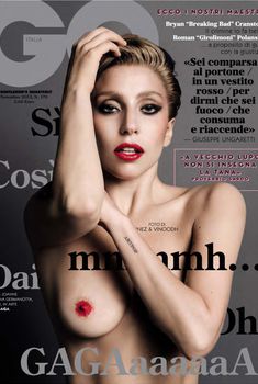 Леди Гага с голой сиськой на обложке журнала GQ, Ноябрь 2013